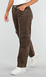 Bruine Denim Cargo Barrel Jeans met Zijzakken