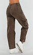Bruine Denim Cargo Barrel Jeans met Zijzakken