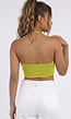 Groene Fringe Halter Top met Ondertop