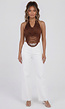 Bruine Halter Franjetop met Padded Ondertop