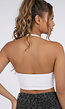 Witte Halter Franjetop met Padded Ondertop