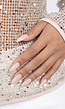 Beige Glitter Top met Lange Mouwen en Ronde Hals