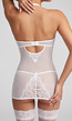 Witte Doorschijnende Lingerie Set van Mesh met Kanten Beugelcups