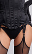 Zwarte Lingerie Set met Strapless Korset en Jarretelbandjes