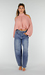 Blauwe Barrel Jeans met Stud Details Langs de Broekspijpen