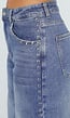 Blauwe Barrel Jeans met Stud Details Langs de Broekspijpen