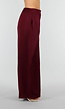 Bordeaux Wijde Pantalon met Witte Strepen en Plooien