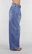 Blauwe Barrel Jeans met Plooidetails en Wijde Pijpen