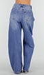 Blauwe Barrel Jeans met Plooidetails en Wijde Pijpen