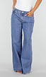 Low Waist Blauwe Wide Leg Jeans met Lange Wijde Pijpen