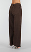 Bruine Wide Leg Jeans met Krijtstreep en Steekzakken