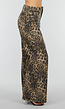 Bruine Wide Leg Jeans met Luipaardprint en Steekzakken