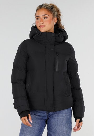 NEW230926 Navy Gewatteerde Puffer Winterjas