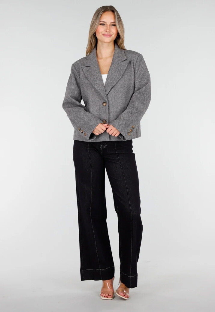 Donkerblauwe Jeans met Stretch en Rechte Pijpen