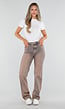 Dirty Beige High Waist Tall Jeans met Stretch en Lange Pijpen