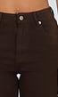 Bruine High Waist Straight Leg Tall Jeans met Lange Pijpen