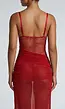 Rode Mesh Lingerie Jurk met Kant