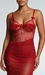 Rode Mesh Lingerie Jurk met Kant