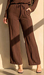 NEW220726 Bruine Wide Leg Broek met Strikkoord