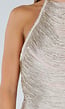Beige Fringe Haltertop met Ondertop en Open Rug