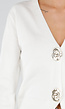 Wit Gebreid Vest met Lange Mouwen en Gouden Knopen