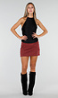 Zwarte Fringe Haltertop met Ondertop en Open Rug