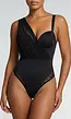 Zwarte Lingerie Mesh Body met One Shoulder  en Kantaccenten