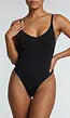 Zwarte Elastische Corrigerende Bodysuit
