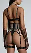 Zwarte Lingerie Set met Mesh Verstelbare Bandjes en Choker Detail