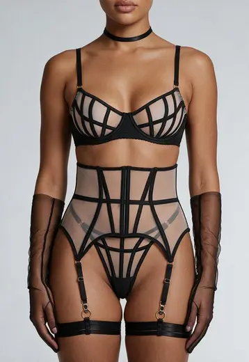 Lingerie Set met Mesh en Choker