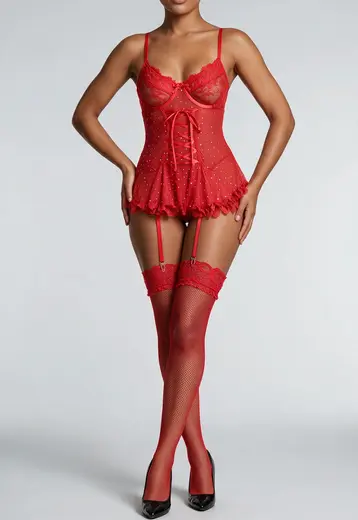 Rode Kanten Babydoll
