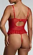 Rode Kerst Lingerie Set met Jarretels