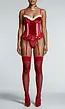 Rode Kerst Lingerie Set met Jarretels