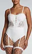 Witte Bruids Lingerie Set met Sluier en Netpanty met Jarretels