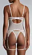 Witte Kanten Lingerie Set met Vetersluiting en Jarretels