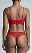 Rode Lingerie Set met Hartjes Mesh en Hoge Taille Slip