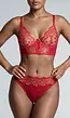 Rode Lingerie Set met Hartjes Mesh en Hoge Taille Slip