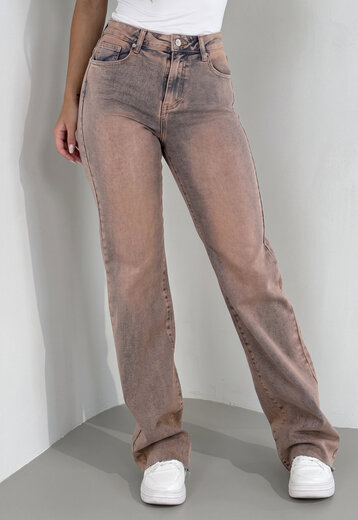 CAMPAGNEJEANS Dirty Beige High Waist Tall Jeans met Stretch