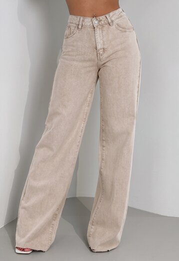 CAMPAGNEJEANS Beige Wide Leg Tall Jeans