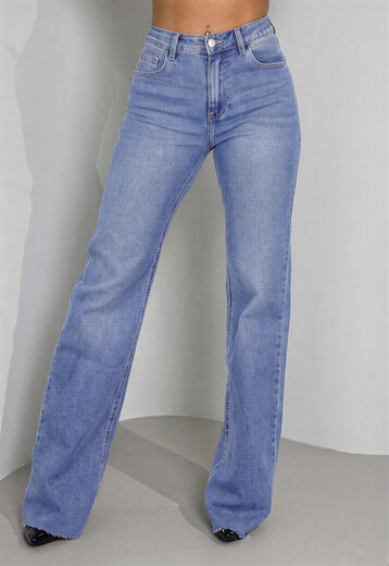Blauwe Straight Leg Stretch Jeans Tall