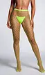 Neon Gele Netpanty met Grote Fishnet