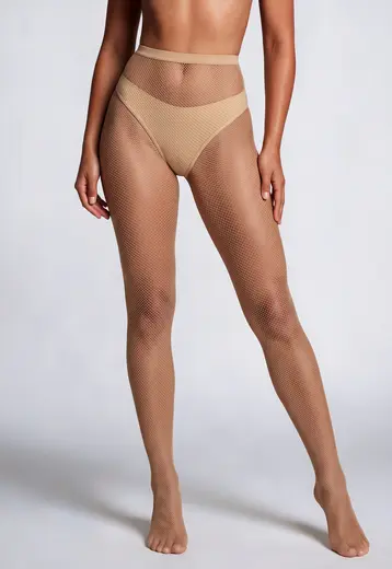 Nude Panty met Klein Fishnet Patroon