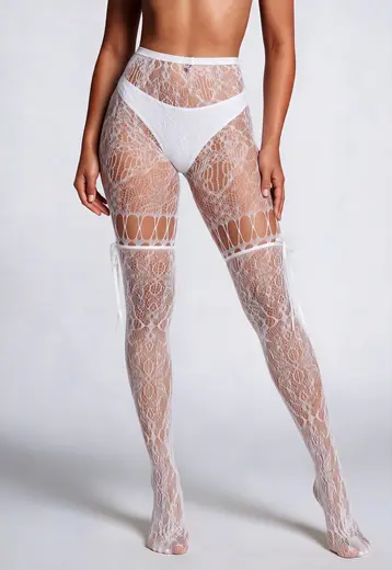 Witte Kanten Fishnet Panty