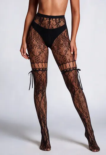 Zwarte Kanten Fishnet Panty