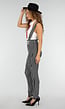 Gangster Kostuum met Gestreepte Broek, Witte Top, Stropdas en Hoed