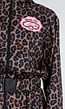 Bruin Leopard Skipak Kostuum met Skibril en Zwarte Bontdetails