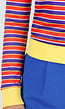 Ernie Kostuum met Gestreept Shirt Blauw Broekje Oranje Muts en Sokken