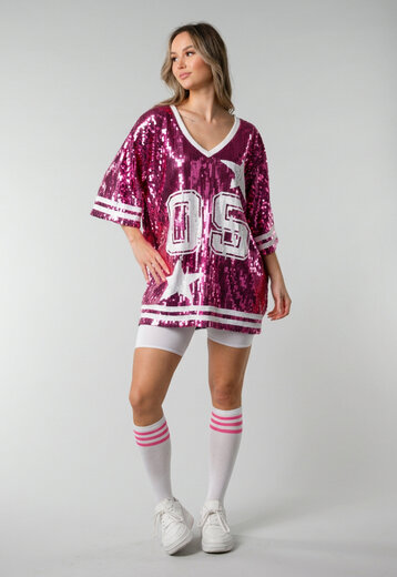 Roze Dreamteam Pailletten Jersey