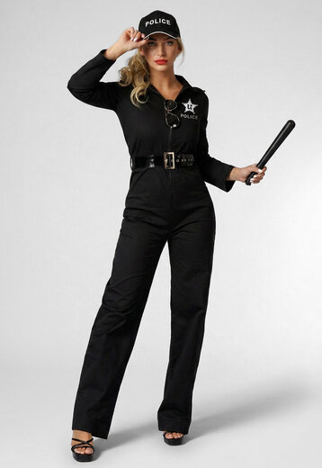 Deluxe Politiejumpsuit Kostuum