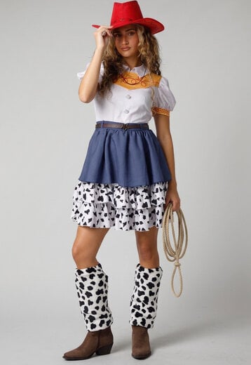 Cowgirl Kostuum met Hoed en Beenwarmers